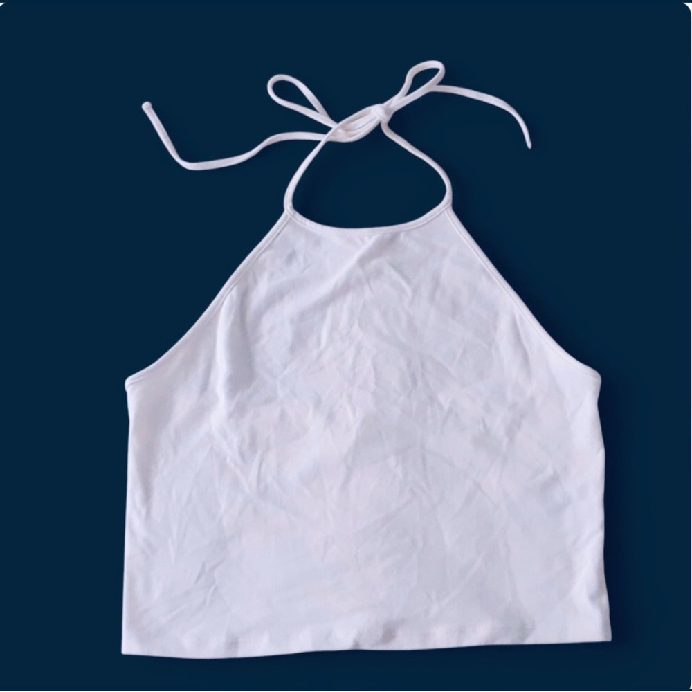 Forever 21 White Halter Crop Top